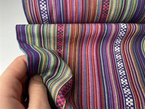 Fastvævet - inka striber i lilla nuancer